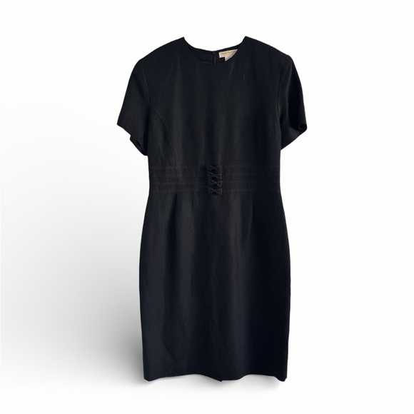 BROOKS BROTHERS Black Linen Blend Preppy Sheath Dress Size 12 - Picture 2 of 4